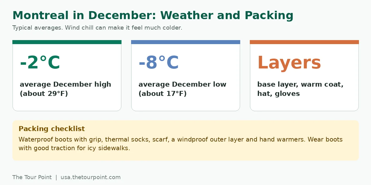 Montreal December weather averages and a packing checklist for cold weather